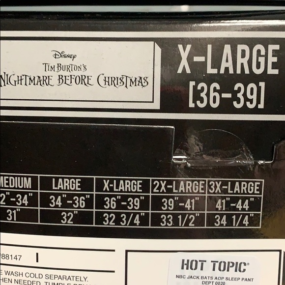 HOT TOPIC DISNEY NBC Jack Bats PAJAMAS SLEEP PANTS - Picture 7 of 8
